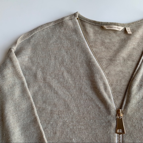 Soft Surroundings Valentina Zip Sweater Stone Sz S - Picture 3 of 6